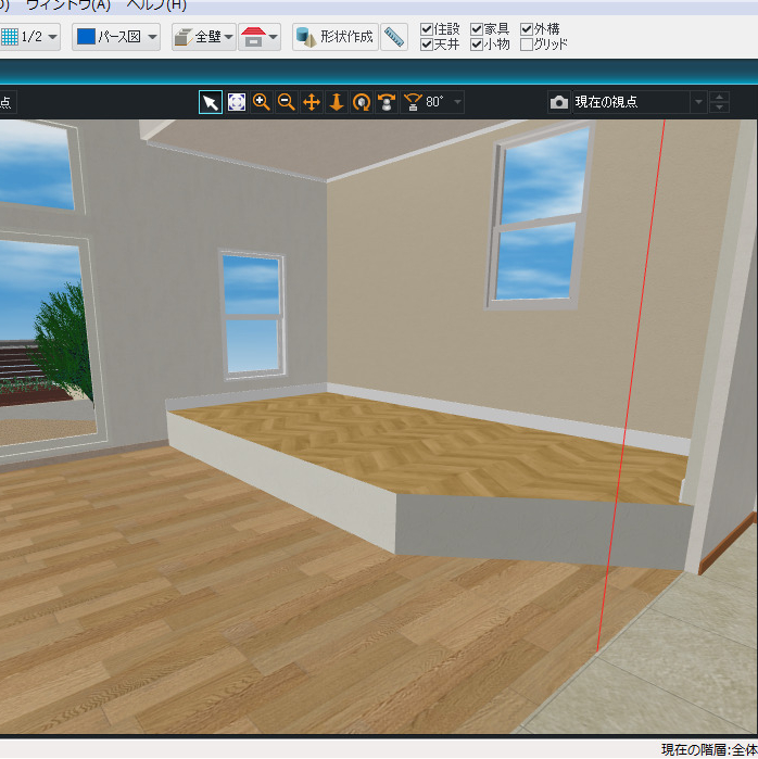 ３Dマイホームデザイナーで見た小上がりスペース